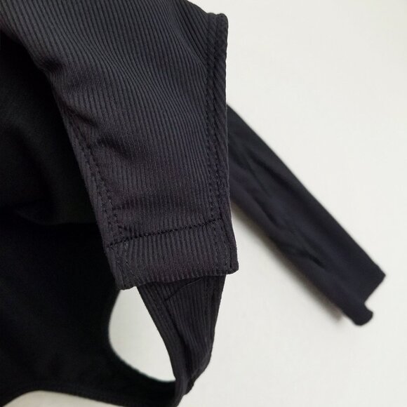 Free People Intimately Victoria Plunge V Neck Bodysuit S Long Sleeves Stretchy - Picture 10 of 15